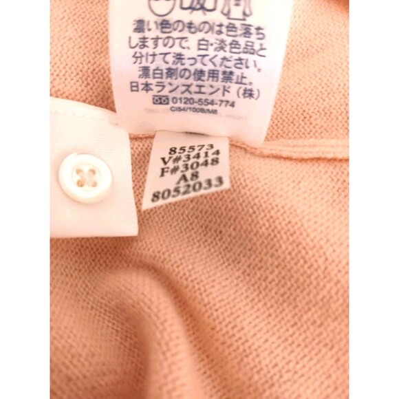 NWT Lands' End 100% Cashmere Cardigan Sweater Pink Peach Women's M/P 10-12 - Picture 12 of 12